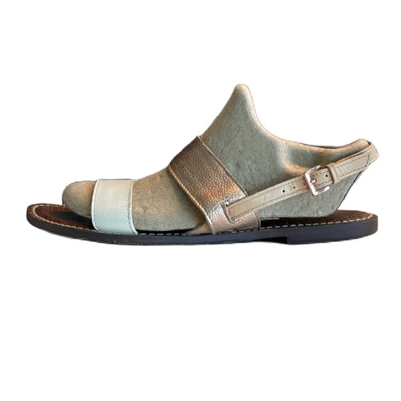 Sz9.5 Sam Edelman Cream/Copper Leather 2 strap with adj ankle strap EUC - Picture 5 of 13